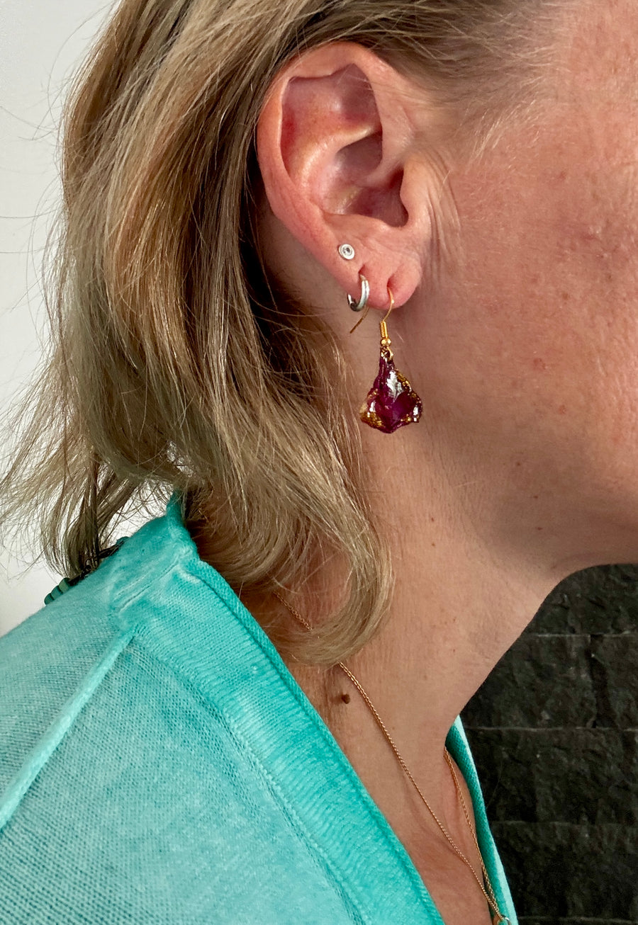 Rose petal earrings