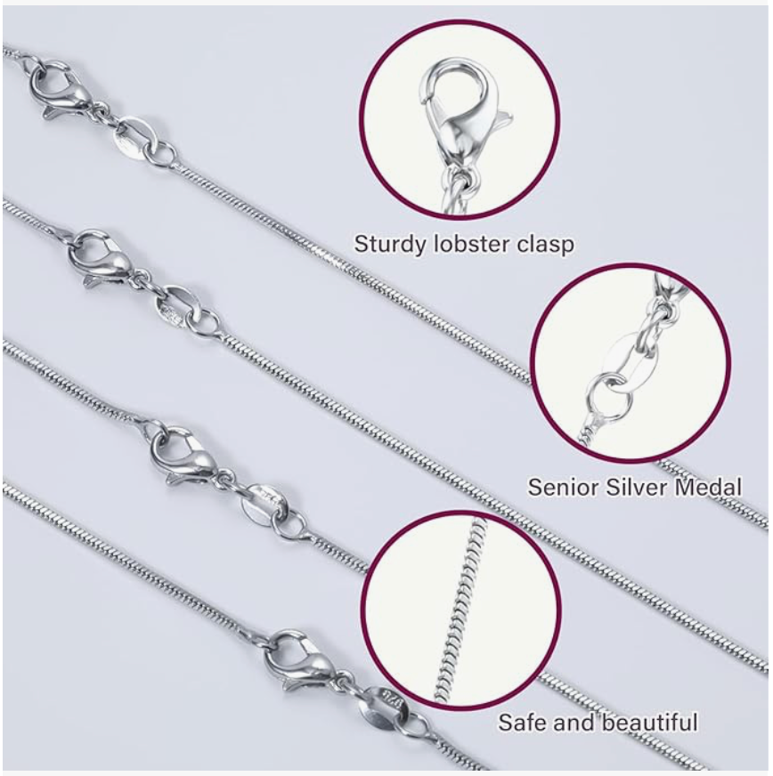 Stainless steel chain with silver look
